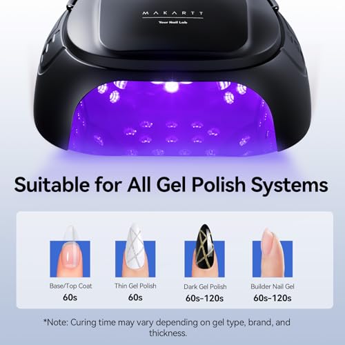 Makartt UV Nail Lamp – 30W Fast Curing UV Light with Handle Rechargeable Cordless Nail Dryer for Gel Nail Polish with 45 Beads Dual Lights 4 Timers LCD Smart Sensor for Nail Art Design(Matte Black) — view 4