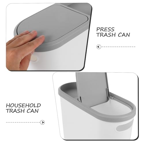 Caneca de basura pequeña con tapa para cocina y baño miniatura 6