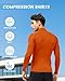 LWISMIL Orange Compression Shirt Long Sleeve for Men Breathable Cool Dry Moisture Wicking Sports Base Layer Undershirt