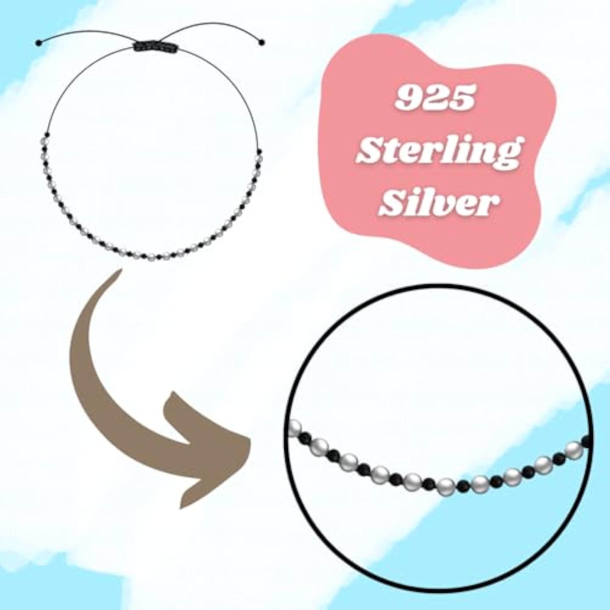 Handmade 925 Sterling Silver Anklet & Bracelet Set
