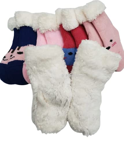 KIT 3 PARES DE meias bebe 0 - 2 para meninas Meia De Lã Forrada, Inverno, Pelúcia meia quentinha Mei