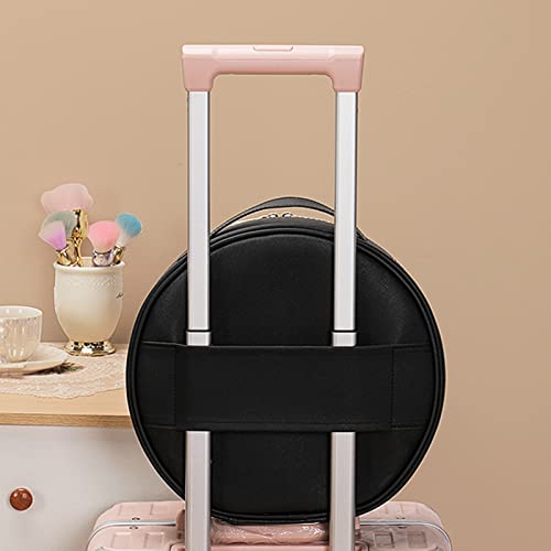 Navmen Led Mirror Makeup Travel Bag,With Light 3 Adjustable Brightness Waterproof,Women Cosmetic Train Case Portable Storage Partition,For Makeup Skin Care Products,Black #TOP3