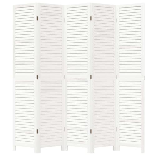 Paravent blanc pliable en bois paulownia brise-vue salon - 4