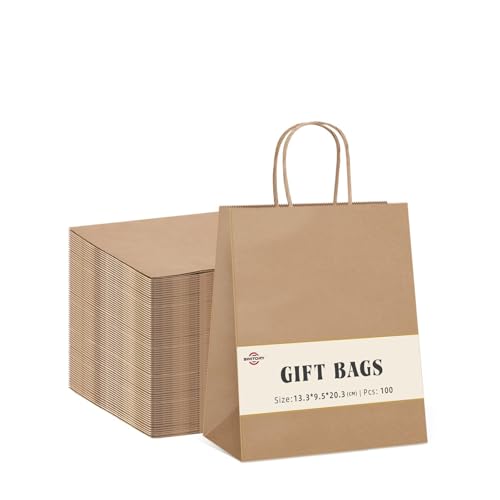 Switory 100 Stück Papiertüten Geschenktüten Braun...