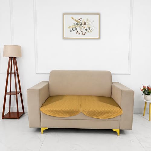 Image of Homerz Premium 'Surya Series' Sofa Cover | Stylish Sofa Protector | Net Fabric | Anti-Stain & Washable Slip Cover Exact Size Antislip (New Jerry Chikku, 2 Seater, Only Seat Cover)