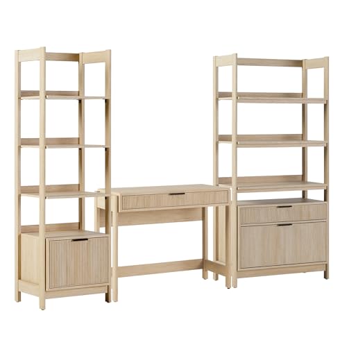 Walker Edison Transitional 3-Piece Writing Desk with 1 Narro
