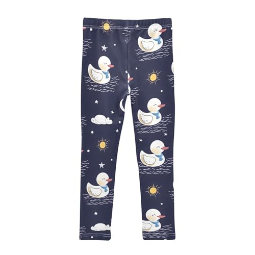 Cute Duck Cloud Sun Girls Leggings Soft Stretch Workout Yoga Dance Pants for Kids Casual Tights2