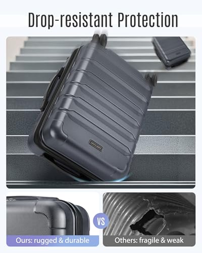 Image of LIGHT FLIGHT Carry On Luggage 22x14x9 Airline Approved, Expandable Carry On Suitcases with Wheels, Lightweight Luggage, Durable Hard Shell 20 Inch Rolling Suit Case for Men Women Travel, Gray