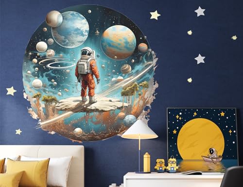 Vinilo Decorativo Astronauta Espacial 3D Para Pared Niños miniatura 6