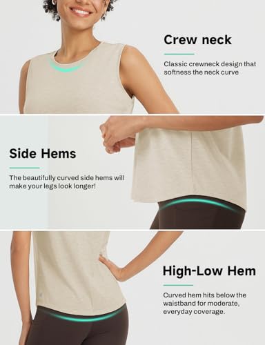 baleaf Women's Workout Tank Tops Racerback Open Back Yoga Top Sleeveless Running Shirts Loose Fit Athletic Gym Sports4