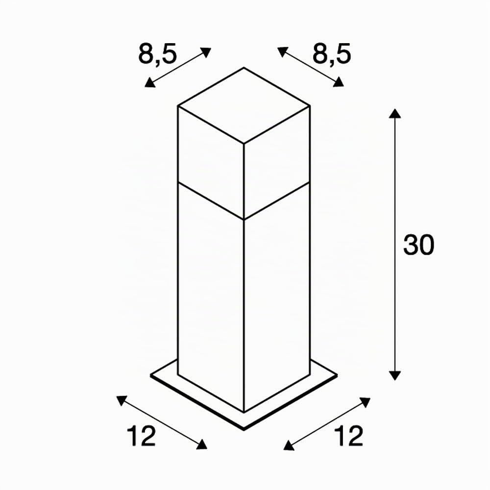 SLV Borne extérieure Grafit 30/Éclairage d'extérieur pour Les allées, Murs, entrées, Lampe de Jardin extérieur LED/E27 IP44 11W Anthracite 231215
