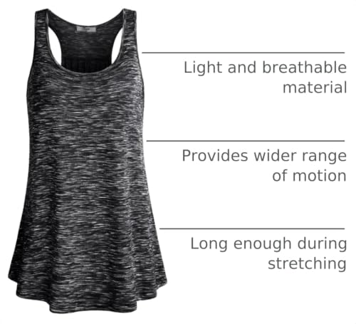 Image of Cestyle Womens Sleeveless Scoop Neck Flowy Loose Fit Workout Shirts Racerback Long Tank Tops