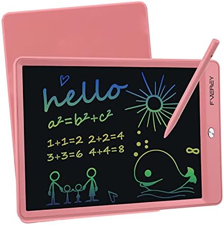 FVEREY LCD Writing Tablet Kids, 10 Inch Doodle Board Gifts Toys for 2 3 4 5 6 7 8 Year Olds Girl Birthday Learning Toys for Girls Age 2-8 (Pink)