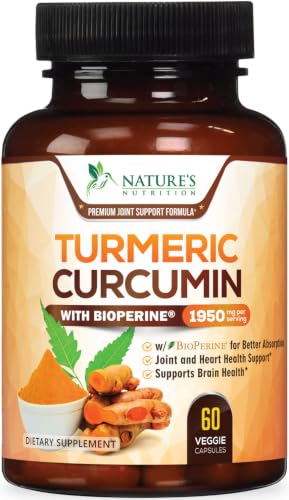 Nature's Nutrition 60-capsule 1950mg turmeric bottle — proof of the lowest price position in the set