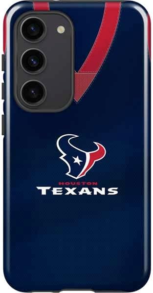 Skinit Pro Phone Case Compatible with Galaxy S23 - Officially Licensed NFL Houston Texans Black & White Design