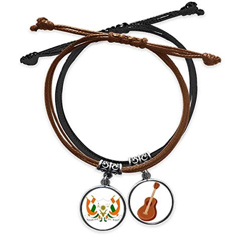 Pulsera de Níger de cuero con guitarra ideal para regalo cultural