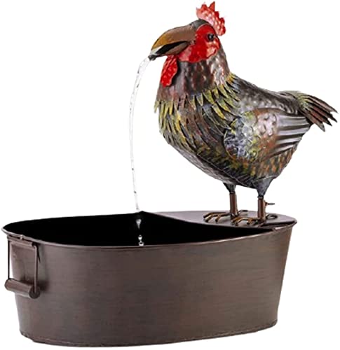 maoying02 Metall Brunnen Zwei Raben Wasserspeier Springbrunnen Gartenbrunnen Zierbrunnen Indoor (Color : Chicken),Chicken Cover