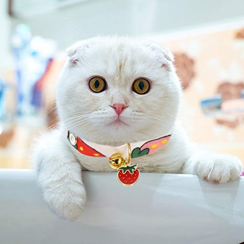 Coleira de fivela de segurança ajustável de sino de frutas para gatos de estimação (estilo aleatório