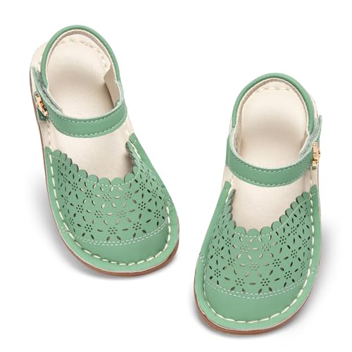 Image of THEE BRON Toddler Floral Cutout Closed Toe Sandals for Girls Breathable Summer Shoes