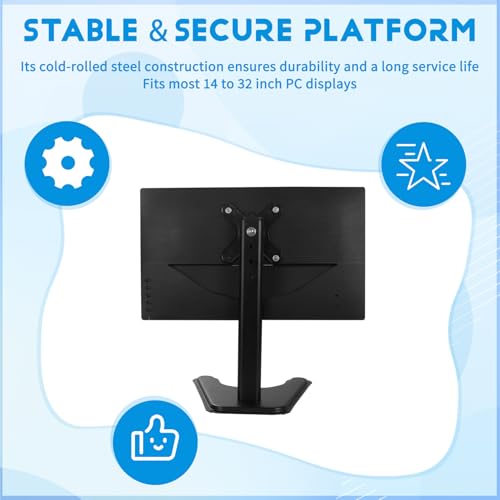 Soporte de monitor de 14 a 32 pulgadas con brazo ajustable y base grande para escritorio 6