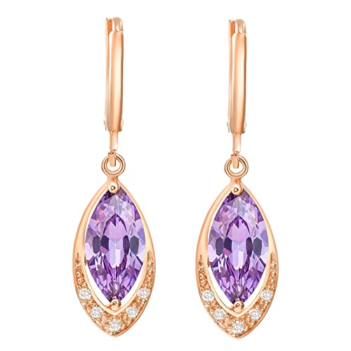 Boucles d'oreilles Feng Shui or jaune 14K avec moissanite, le cadeau idéal pour elle