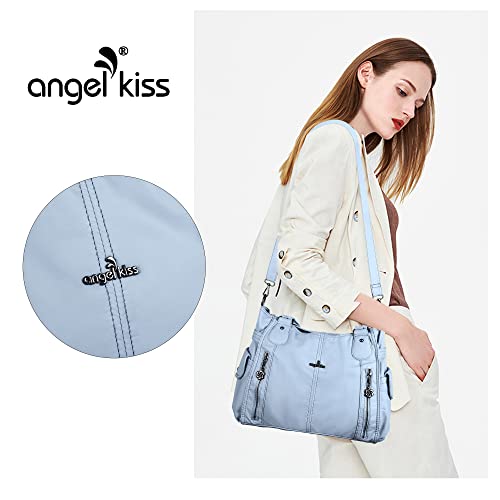Image of Angel Kiss Handbags for Womens Top-Handle Hobo Purse Roomy Casual Shoulder Bags PU Tote Satchel Purse for Women
