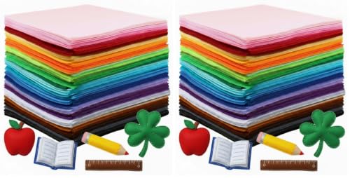 Image of Reginary 120 Pcs 12 x 8 Inch Felt Sheets Bulk for Craft 40 Assorted Color