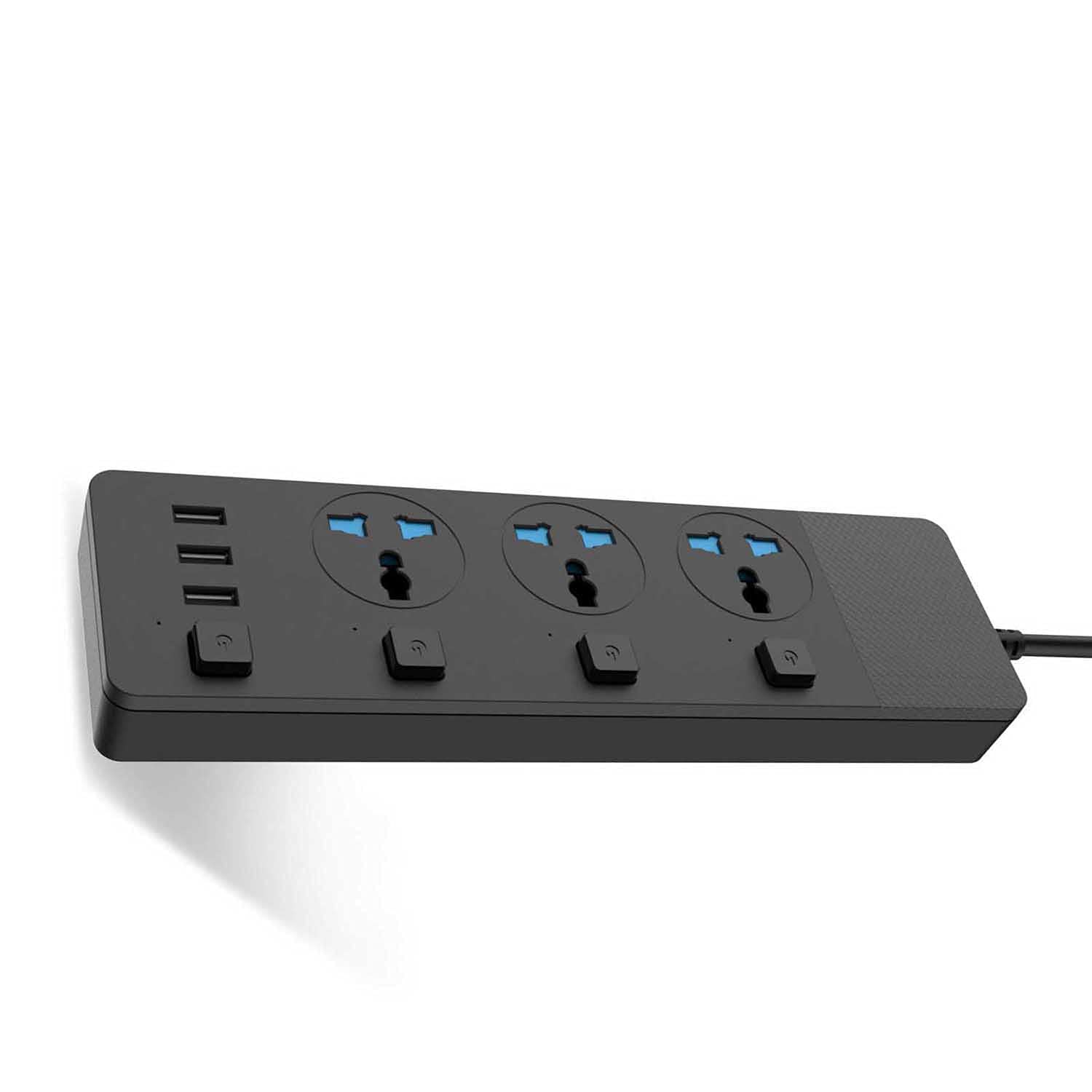 Power Strip Surge Protector, 2021 Latest with 3 Outlets and 3 USB Charging Ports 3000W/16A 800 Joules 6 Ft Long Extension Cord for Smartphone Tablets Home Office Hotel ETL Listed,Black