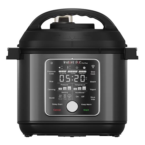 Instant Pot Pro Plus Multi-Cooker, Pressure Cooker, Slow Cooker, Rice Cooker, Steamer, Sauté, Steriliser, Yogurt Maker, Sous Vide, Canner, Wifi Controlled/Programmable – 5.7 Litre
