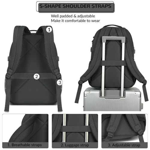 Mochila Urbana Negra Resistente al Agua 15.6 pulg miniatura 5