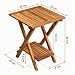 Spetebo Akazienholz Garten Beistelltisch klein geölt für Außen 35 x 35 cm