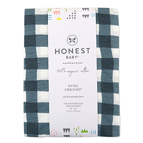 Image of HonestBaby Unisex-Baby Classics Fitted Crib Sheets Set Standard Mattress, 100% Organic Cotton Baby Boys, Girls, Neutral, 1 Pack - Tossed Skulls, One Size