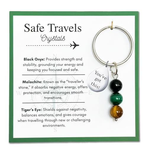 Good Luck Keychain for Women You Got This Gifts Crystal Keychain for New Beginnings Divorce Breakup Promotion Retirement Coworker Leaving & Goodbye Gifts Cute Good Luck Charms (Safe Travels)