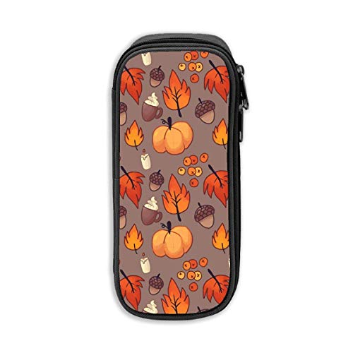 Preisvergleich Produktbild Maple Leaf Pumpkin Pencil Pen Case Beuteltasche Student Stationery Office Kosmetische Schminktasche Aufbewahrung Schwarz