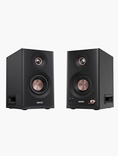 Edifier Altoparlante da studio attivo MR5, monitor Hi-Res a 3 vie, 110 Watt + tri-amped crossover|XLR, TRS, RCA + AUX|LDAC Wireless 24 bit/96 kHz|ConneX-App|EQ + regolatore frontale, 2 colori (nero) - 2