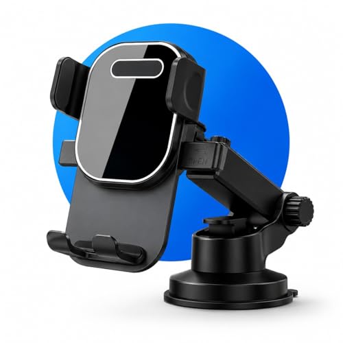 Suporte para Celular Veicular 360° Universal com Ventosa Premium – Antivibração, Antiqueda, Fixação no Vidro e Painel, Ajustável, Compatível com Todos Smartphones Premium