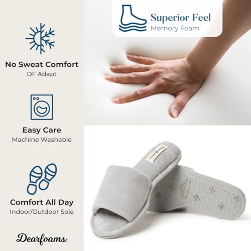Image of Dearfoams womens Slipper Memory Foam Summer House Shoe Beatrice Terry Slide