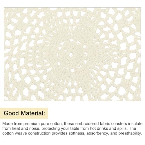 Napperons au crochet pour protéger table des rayures dessous de verre beige - 5