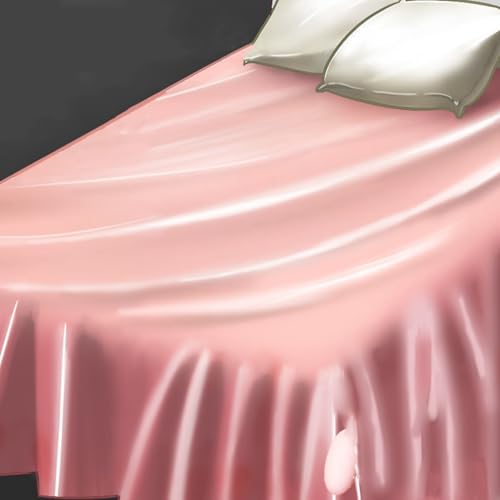 Rubber Bed Sheet, Waterproof Sheet, Kingsize, Waterproof, Protects The Against Water Wetting Mattress, Easy To Clean, Foldable, Pink (2×2.1m)