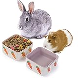 JanYoo Meerschweinchen Napf Zubehoer Käfig Futternapf Fressnapf Tränke Kaninchen Näpfe Keramikschale Futtertrog Nage