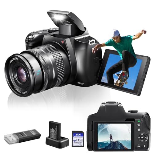 Appareil Photo Numérique 4K 72MP Avec Écran Rabattable 270° - Zoom 18X - Autofocus - Idéal Vlog Et Débutants