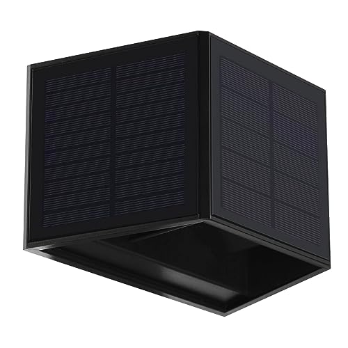 Fuhjythy Alumbrado Solar de Pared IluminacióN Exterior Arriba-Abajo LáMpara LED Luces de BañO de Pared Solares para Patio JardíN Regulable