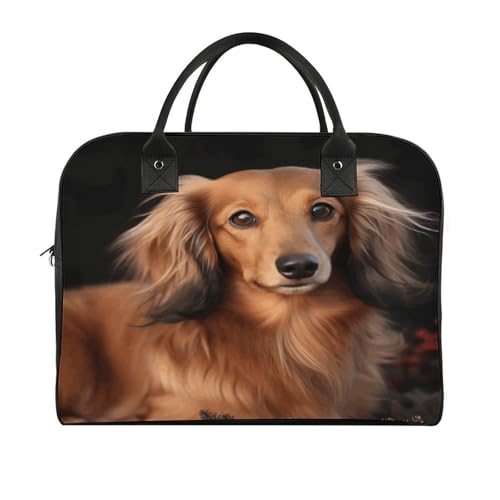 Maletín para portátil con diseño de perro salchicha y correa ajustable miniatura 3