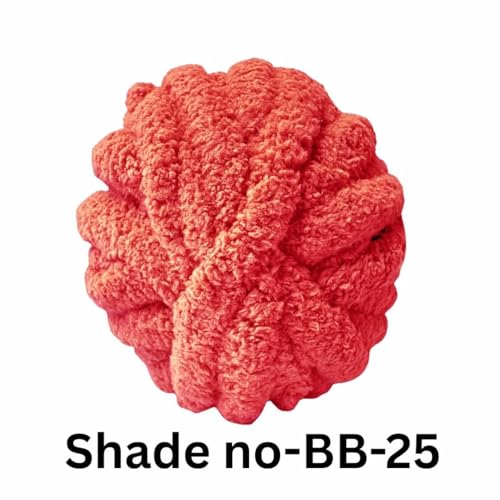 Image of VCR Red Yarn, 200 Grams Big Chunky Hank, 22 Meters Length, Suitable for Knitting Blankets and Pillows, 100% Polyester Yarn Ball for Crochet DIY, Soft Threads, Pack of 1