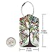 Luggage Tag Tropical Lucky Tree White Baggage Tags with Full Back Privacy Name ID Card Stainless Steel Loop for Women Men Travel