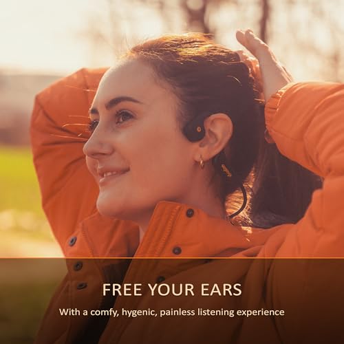 Image of Orange Bone Conduction Headphones, with Magnetic Charger