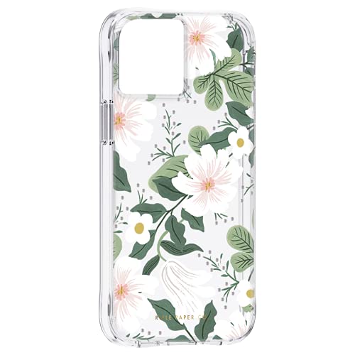 Image of Rifle Paper Co. iPhone 13 Mini Case - 10ft Drop Protection with Wireless Charging - Luxury Floral 5.4 inch Cute Case for iPhone 13 Mini - Slim Lightweight, Anti Scratch, Shock Absorbing Materials - Willow