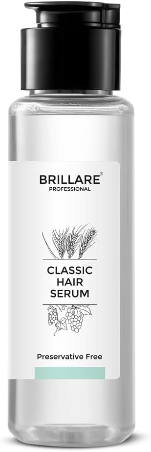 BRILLARE Professional Classic Hair Serum For Dry Frizzy Hair Women, Enriched With Wheat Germ & Grape Seed Oil, For Smooth, Shiny & Tangle free Hair, 70 ml