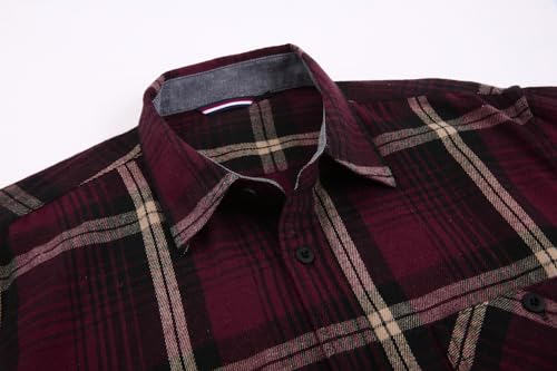 Alex Vando Mens Button Down Shirts Regular Fit Long Sleeve Casual Plaid Flannel Shirt