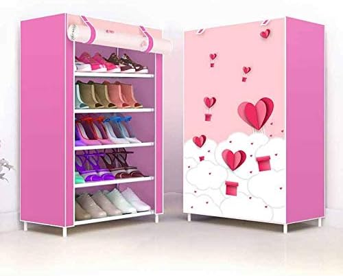 Simple Shoe Rack Multi-Layer Dust-Proof Household Shoe Rack Dust Resistance Lattices Non-Woven Fabric Shoe Rack (Color : A) (B)